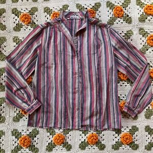 Vintage 70s Striped Button-Up Shirt